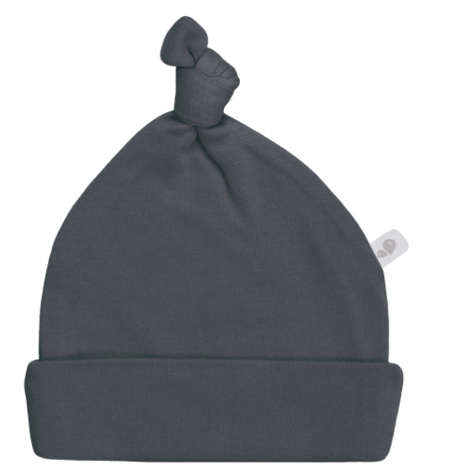 Perlimpinpin Bamboo Knotted Hat Charcoal Size 1-3 Months