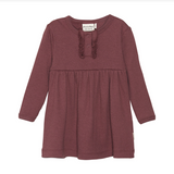 MinyMo Dress LS Rib Roan Rouge
