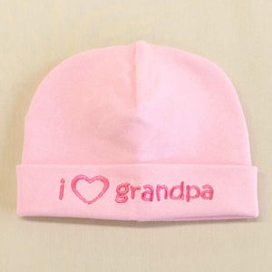 Itty Bitty FINAL SALE Baby Hat I Love Grandpa Pink