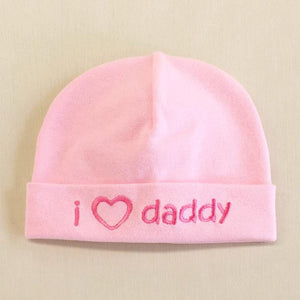 Itty Bitty FINAL SALE Baby Hat I Love Daddy Pink