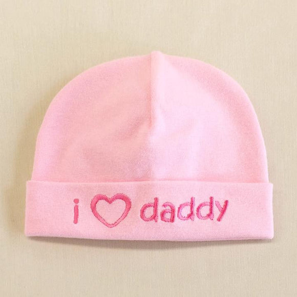 Itty Bitty Baby Hat I Love Daddy Pink
