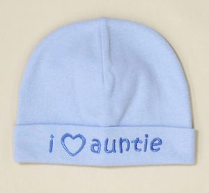 Itty Bitty Baby Hat I Love Auntie Blue