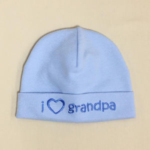 Itty Bitty Baby Hat I Love Grandpa Blue