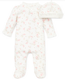 Little Me Preemie Sleeper/Hat Vintage Rose