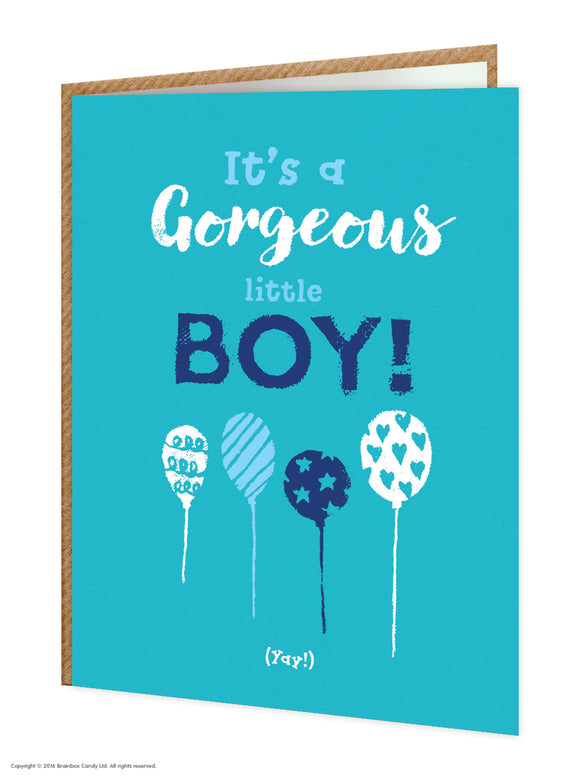Baby Card Gorgeous Boy/balloons