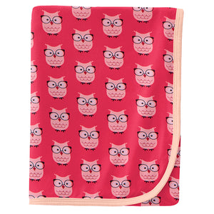 KicKee Pants FINAL SALE Print Swaddling Blanket Taffy Wise Owls