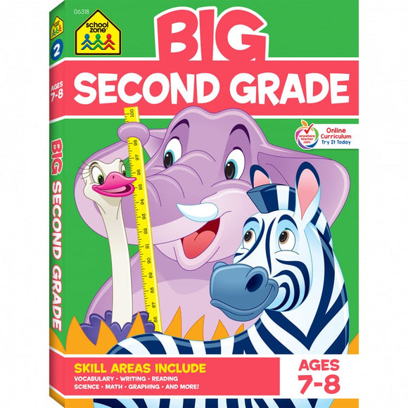 School Zone FINAL SALE Workbook BIG Second Grade Ages 7-8