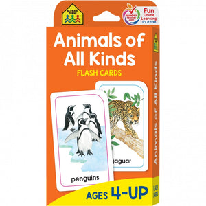 School Zone Flash Cards Animals of All Kinds Ages 4-UP