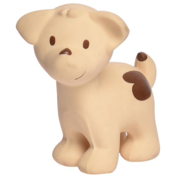 Tikiri Organic Natural Rubber Rattle, Teether & Bath Toy Puppy
