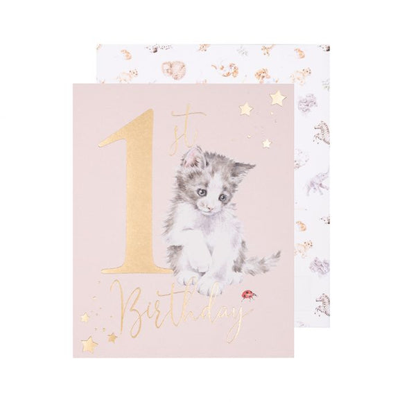 Birthday Card Baby Girl 1 Cat