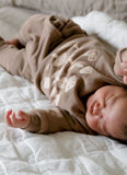 L'oved Baby Printed Fleece Sweatshirt & Jogger Set Umber Mushroom Infant