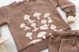 L'oved Baby Printed Fleece Sweatshirt & Jogger Set Umber Mushroom Infant
