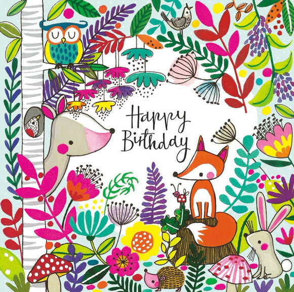 Birthday Card JIGSAW Fox & Friends