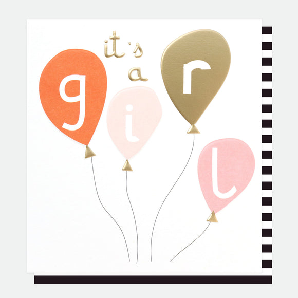Baby Card It's a Girl Balloons
